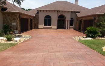 stained concrete pool deck