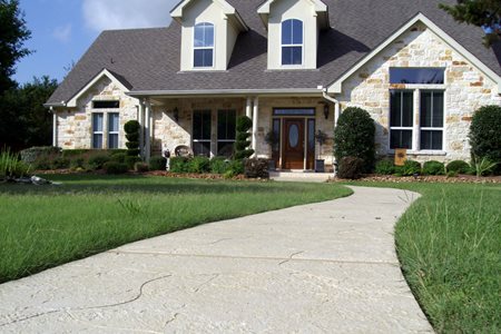 scored concrete walkway