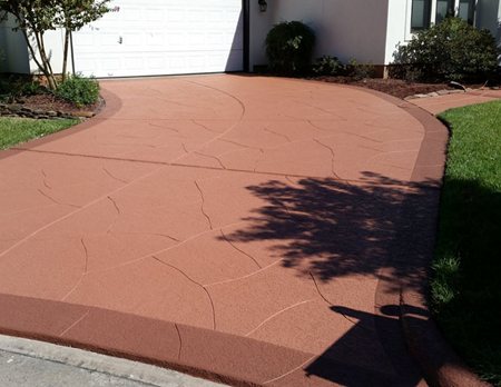 scored stained concrete driveway Georgetown