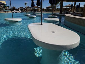 swimming pool concrete table